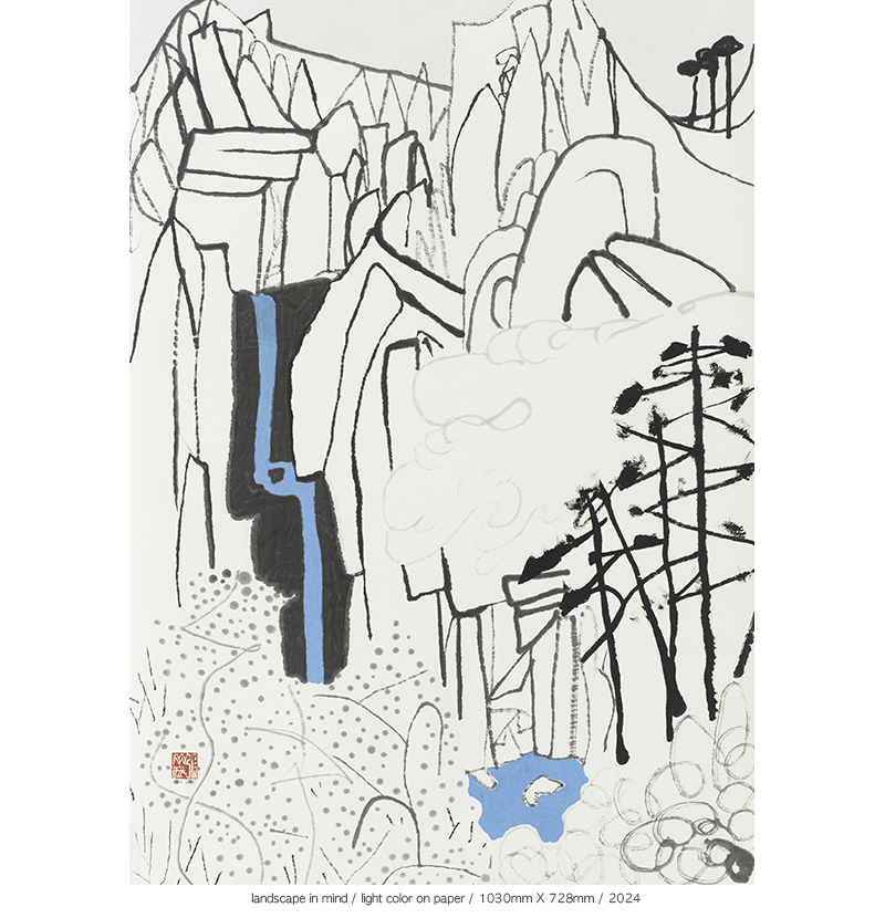 Jang Byeong Eun · Eastbrush · 张炳彥 · Landscape_in_mind · light_color_on_paper · 1030mm_x_728mm · 2024